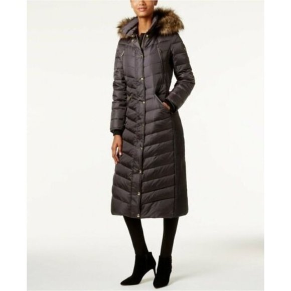MICHAEL Michael Kors Jackets & Blazers - Michael Michael Kors Women's Sz. S Hooded Faux Fur Maxi Down Coat Gun Metal NWT
